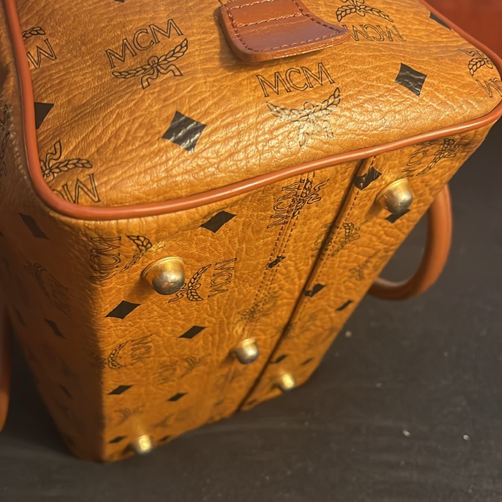 MCM Orange and Brown Logo Satchel - Picture 5 of 15